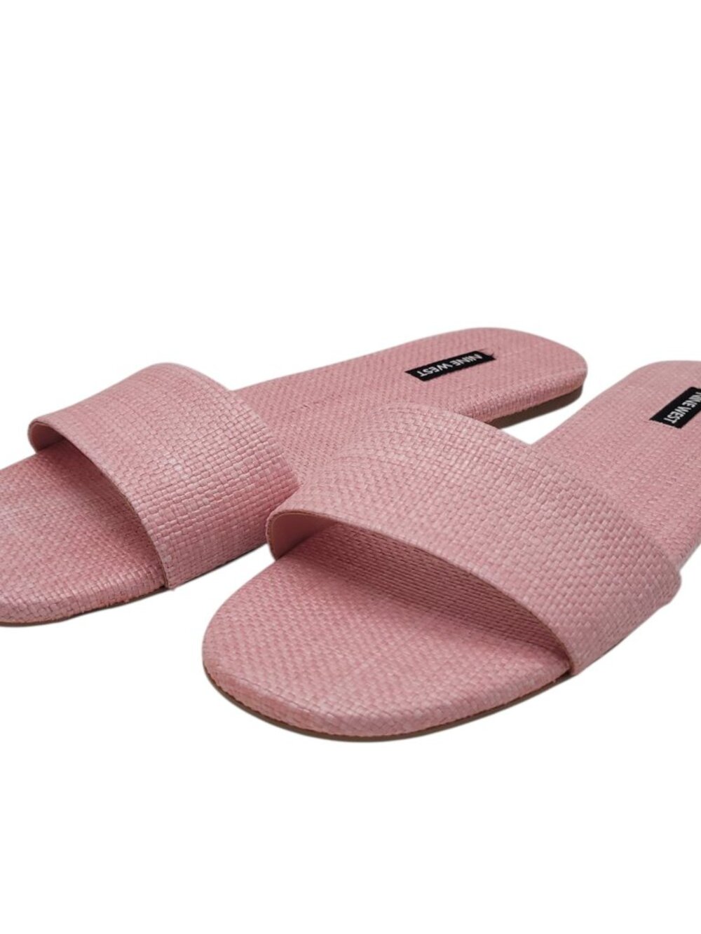 Nine West Pink Lolipop Flat Slide Sandals Size 11 Textured Slip-On Summer Footwe